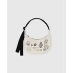 Baggu Small Nylon Crescent Bag - Embroidered Shells
