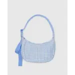 Baggu Medium Nylon Crescent Bag - Light Blue Gingham