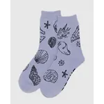 Baggu Crew Sock - Shells Light Blue