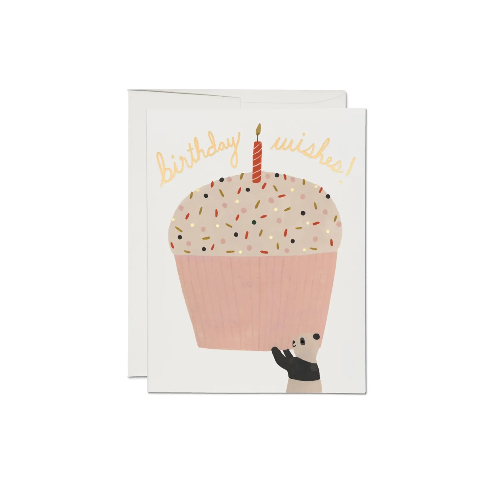 Red Cap Cards Panda Cupcake Card