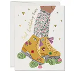 Red Cap Cards Roller Skate Birthday Card