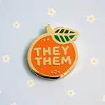 misomomo Pronoun Orange Pin - they/them