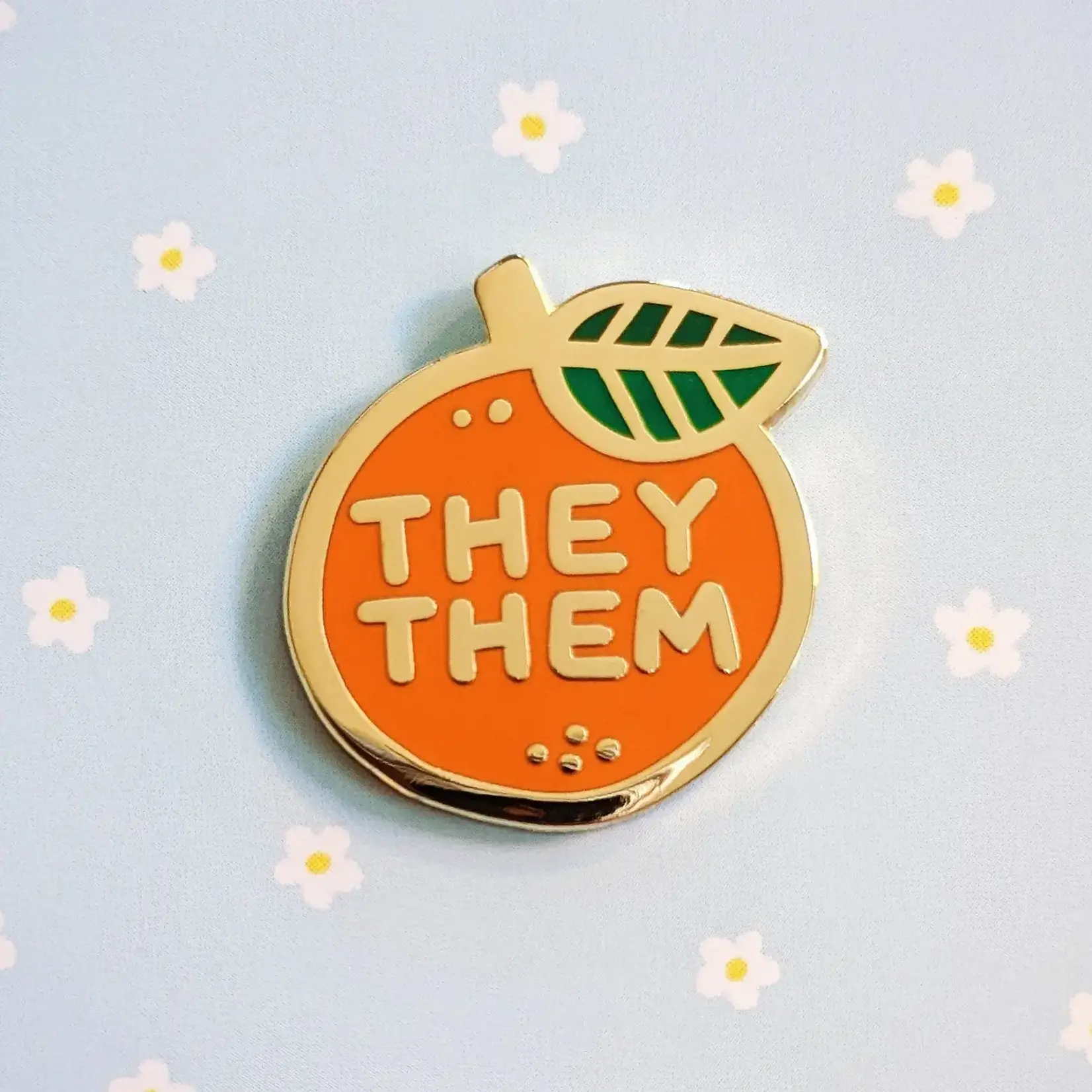 misomomo Pronoun Orange Pin - they/them