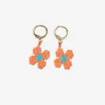 Ink +Alloy BlossomFlower Earrings- Coral