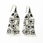 Ink +Alloy Delilah Poppies Earrings- ivory/black