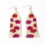 Ink +Alloy Delilah Poppies Earrings- Pink/red