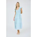 Blu Pepper Flutter Sleeve Maxi Dress Mint