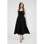 Blu Pepper Mix Media Tank Midi Dress BLACK
