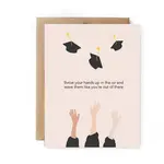 Unblushing Hands in Air Graduation Card