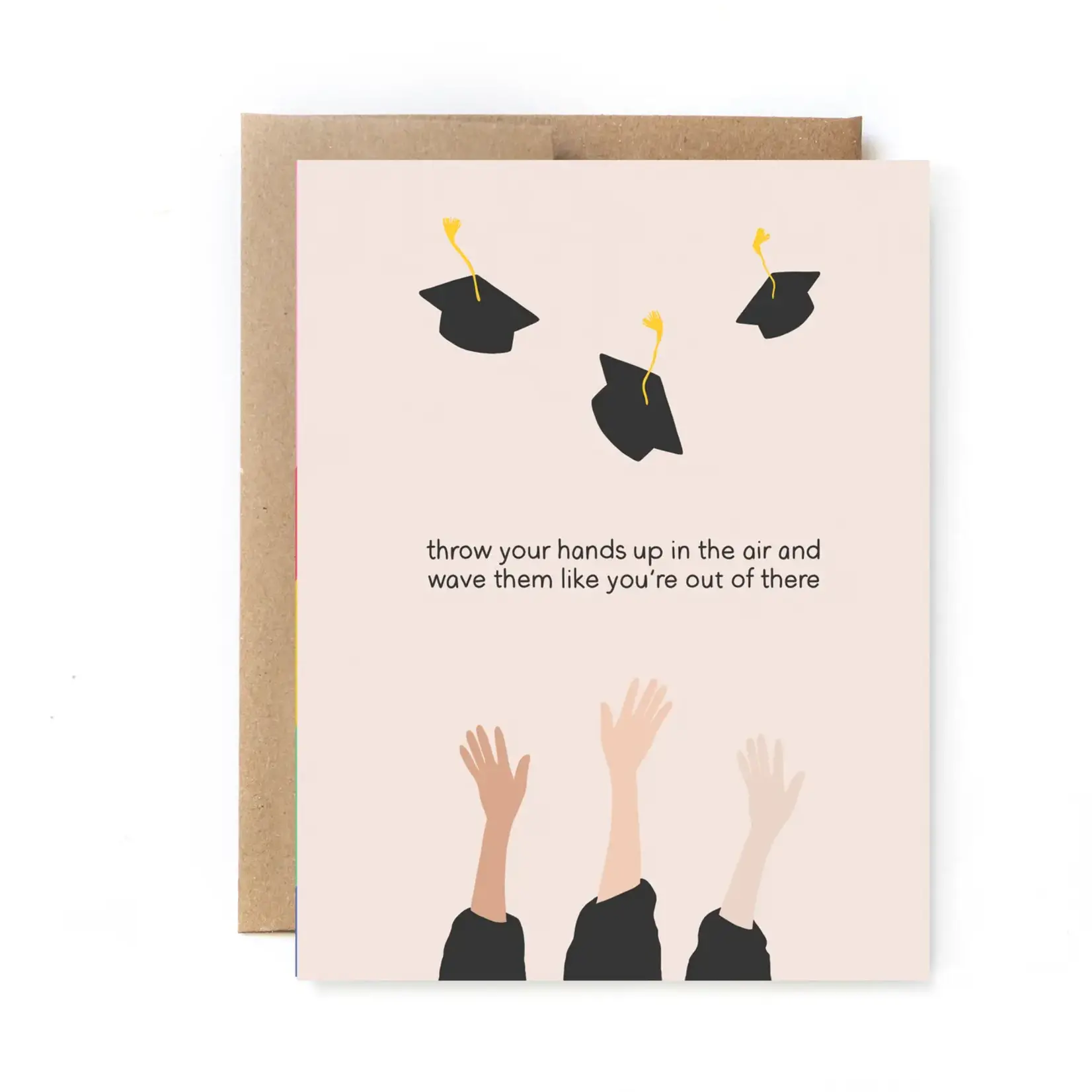 Unblushing Hands in Air Graduation Card