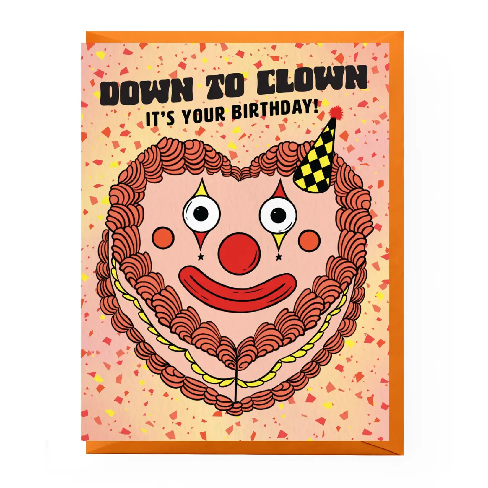 Boss Dotty Clown Cake Birthday Card