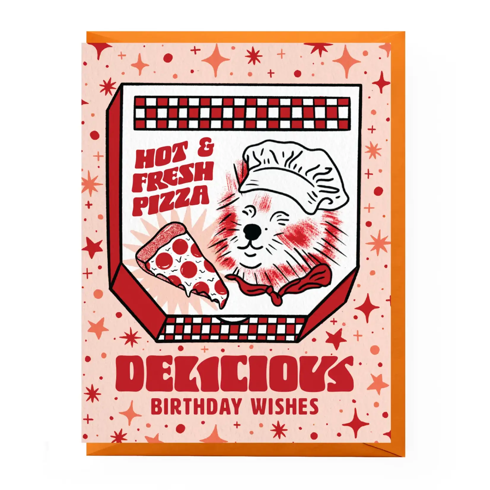 Boss Dotty Pizza Birthday Card