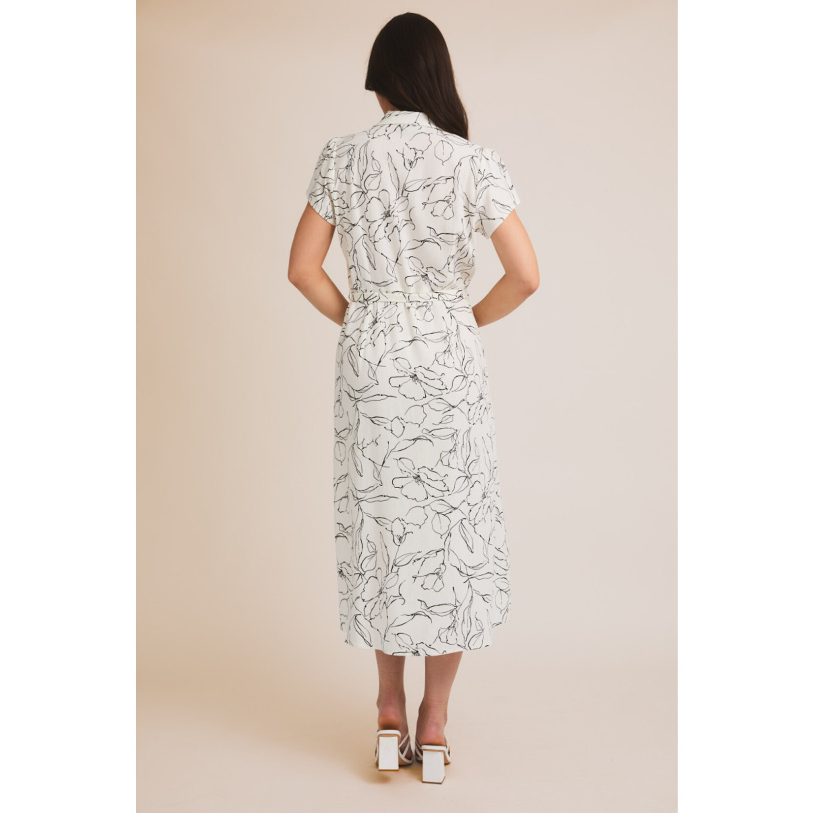 Gilli Grand Banks Midi Dress-B/W FINAL SALE