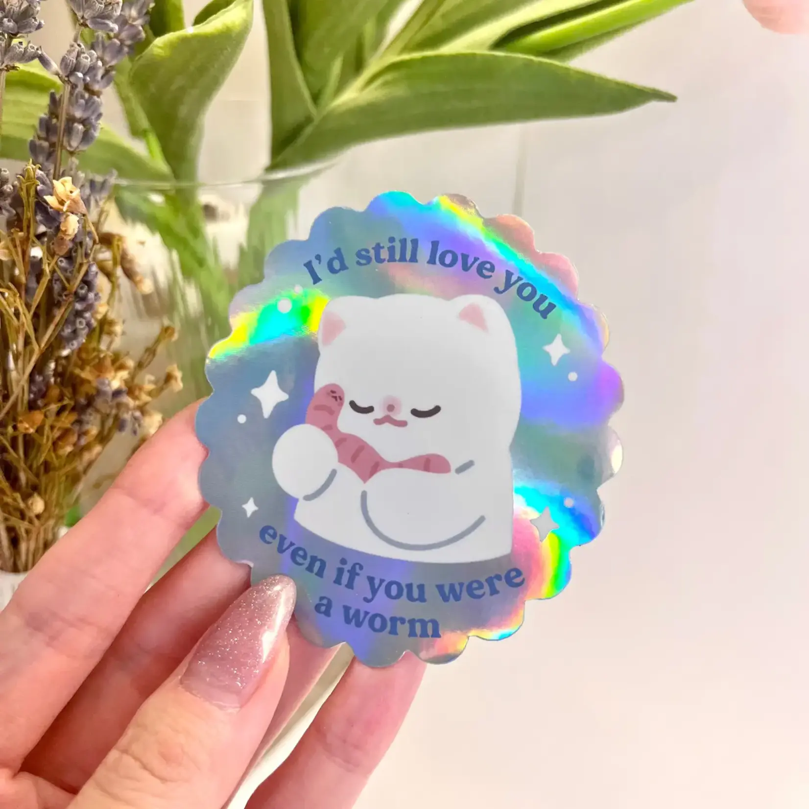 Love You Worm Sticker