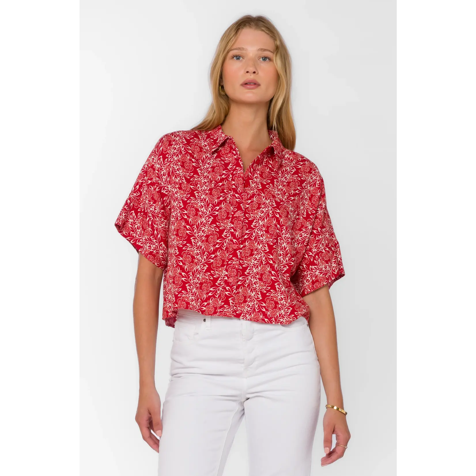 Velvet Heart Trista Top-Saucy Red Floral