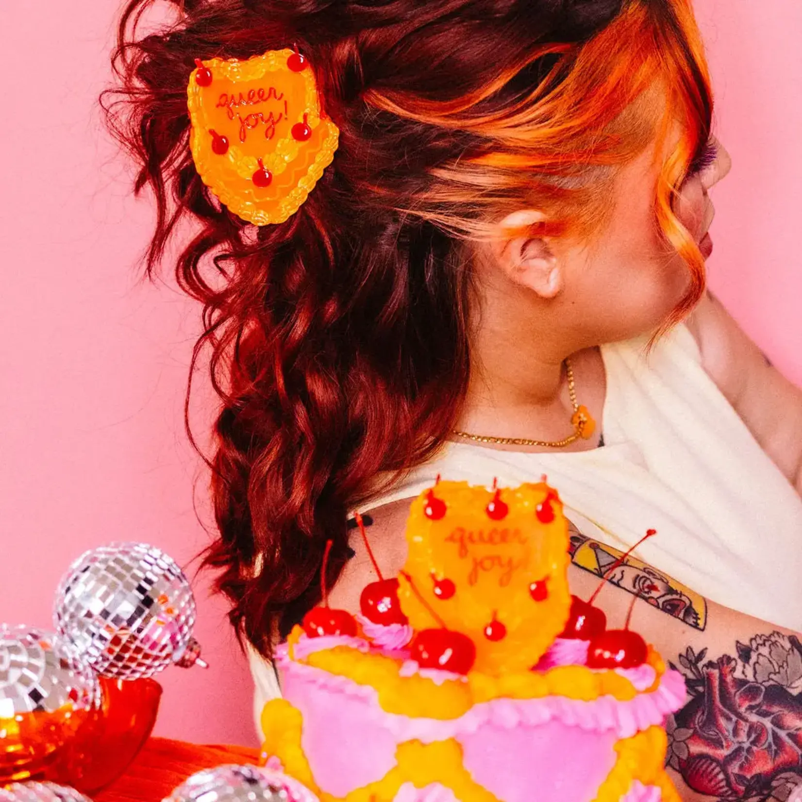 The Peach Fuzz Queer Joy Cake Hair Claw