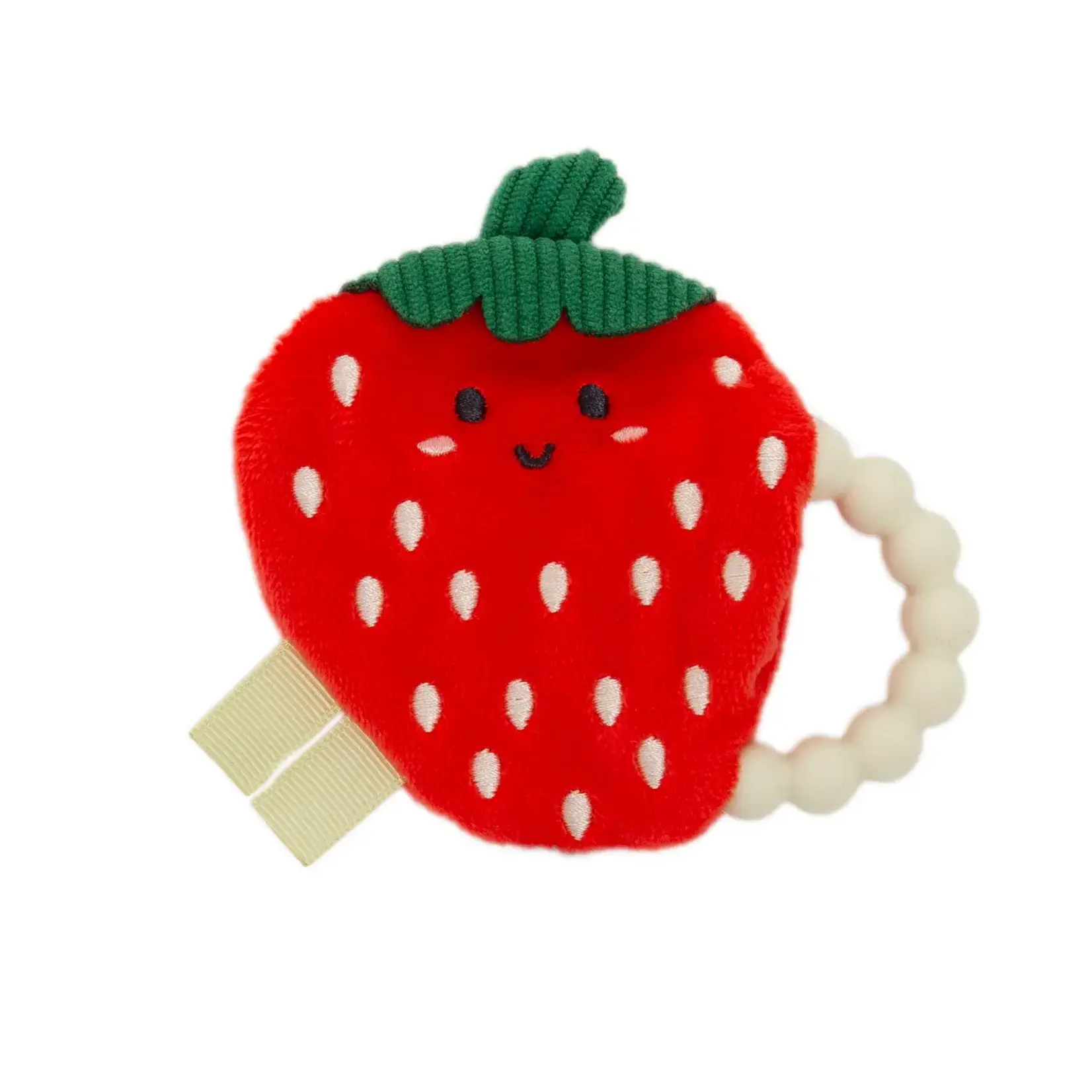 Pearhead Strawberry Crinkle Baby Teether