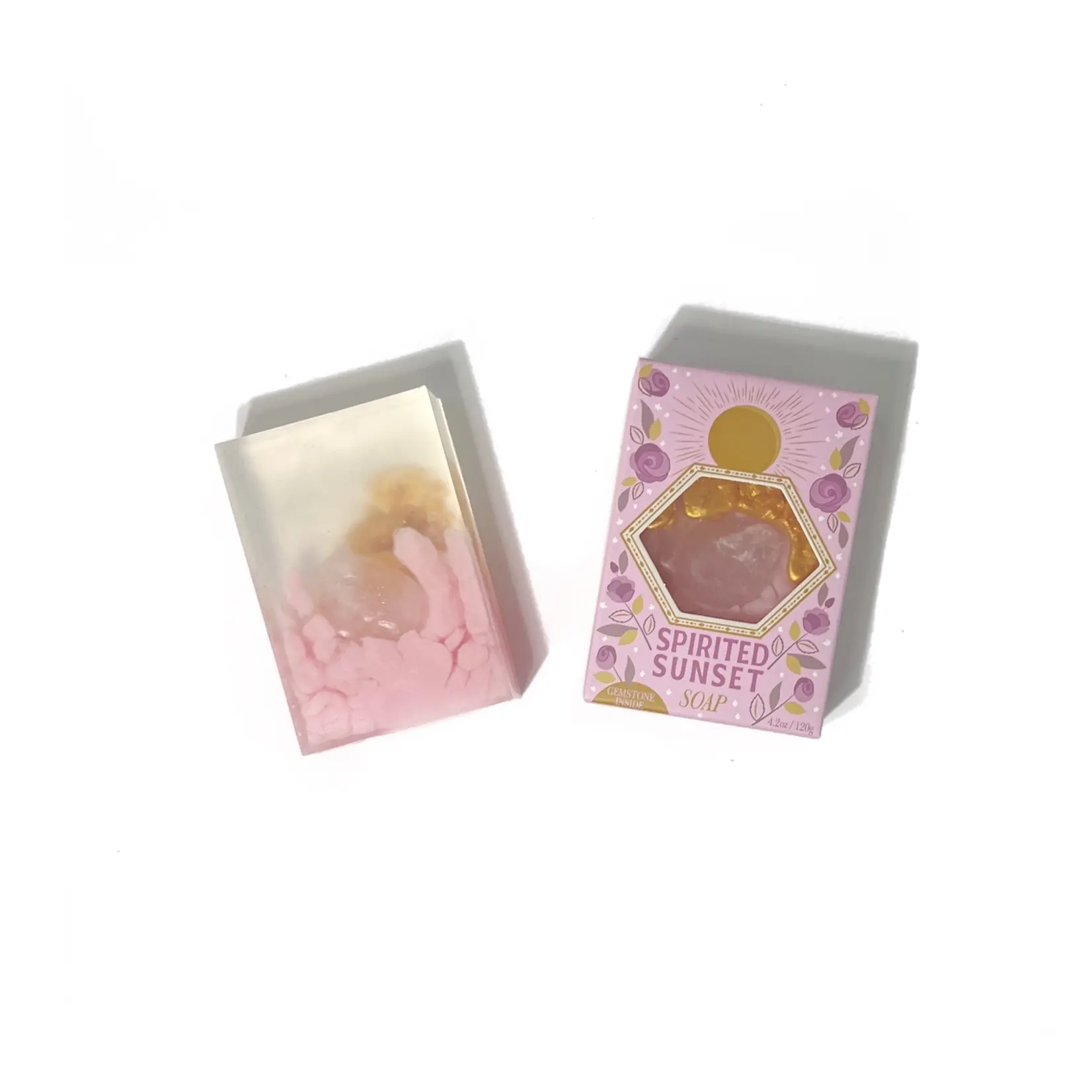 Sow the Magic Spirited Sunset Gemstone Bar Soap Wild Rose With Rose Quartz