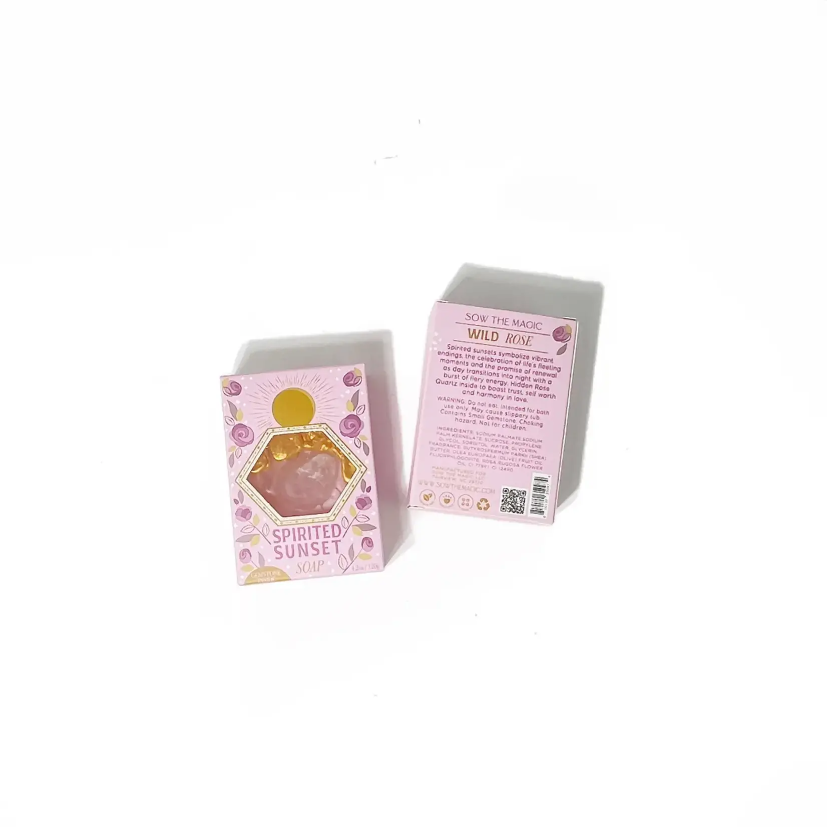 Sow the Magic Spirited Sunset Gemstone Bar Soap Wild Rose With Rose Quartz