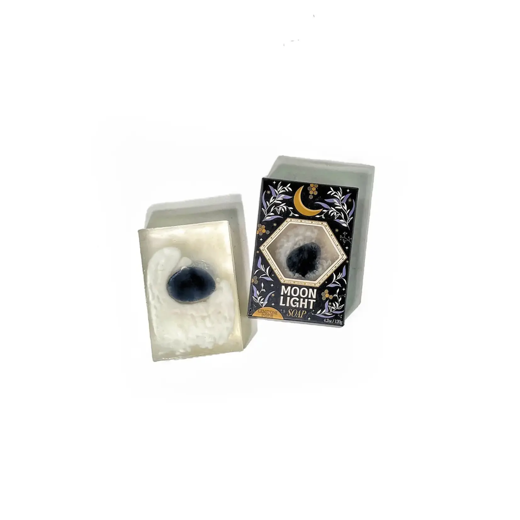 Sow the Magic Moonlight Gemstone Bar Soap in Golden Honey with Obsidian