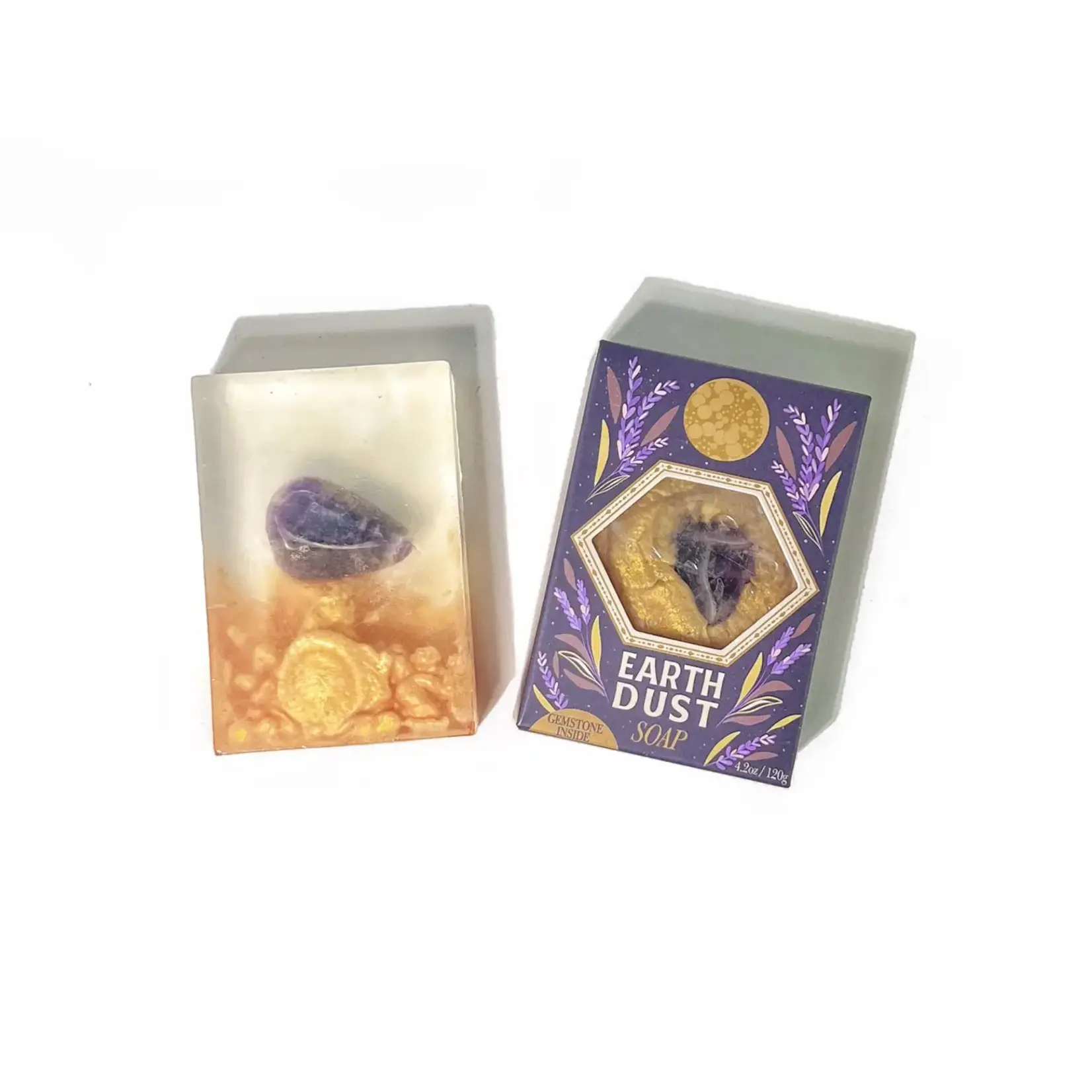 Sow the Magic Earth Dust Gemstone Bar Soap Lavender with Amethyst
