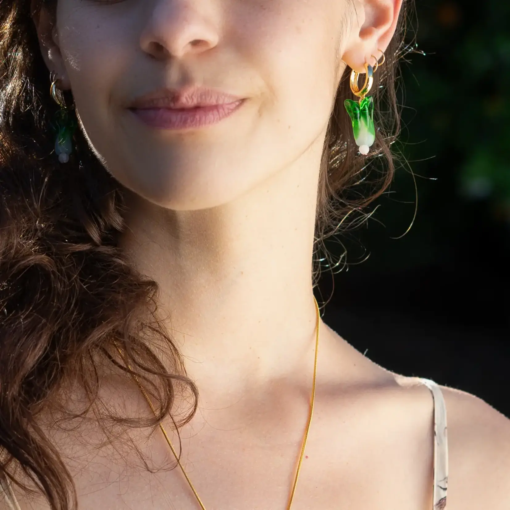 Peter and June Baby Got Bok! Choy Hoops - 18K Gold