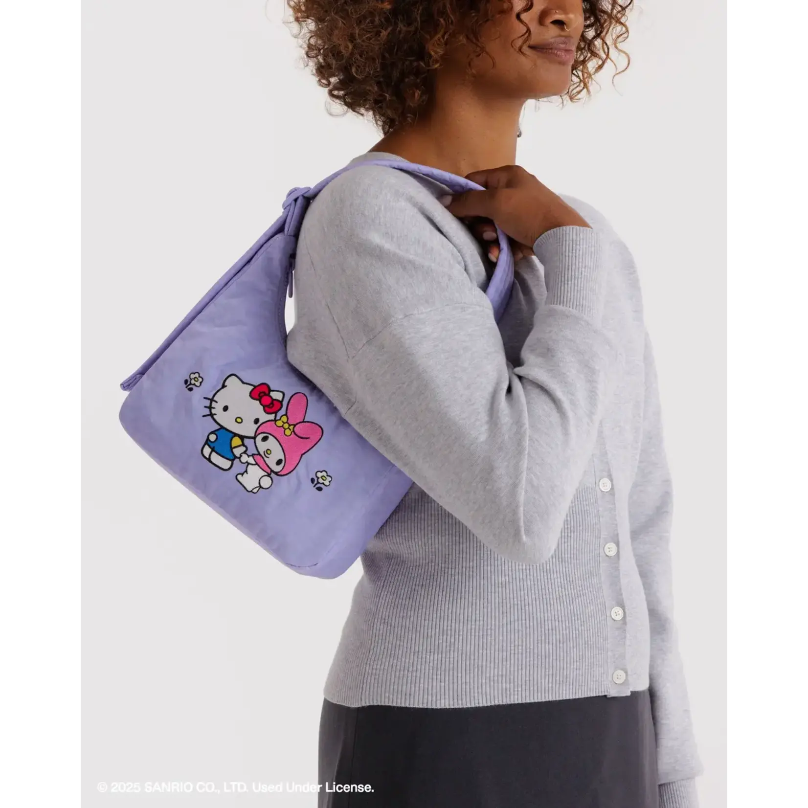 Baggu Mini Nylon Shoulder Bag - Embroidered Hello Kitty & My Melody
