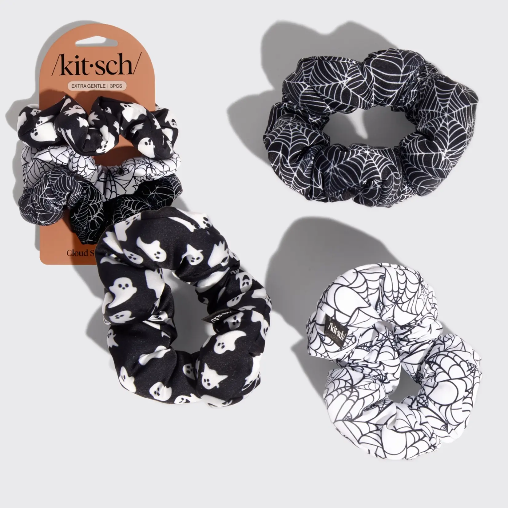 Kitsch Cloud Scrunchies 3pc Set - Spiderweb