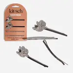 Kitsch Rhinestone Bobby Pins 4pc - Ghost