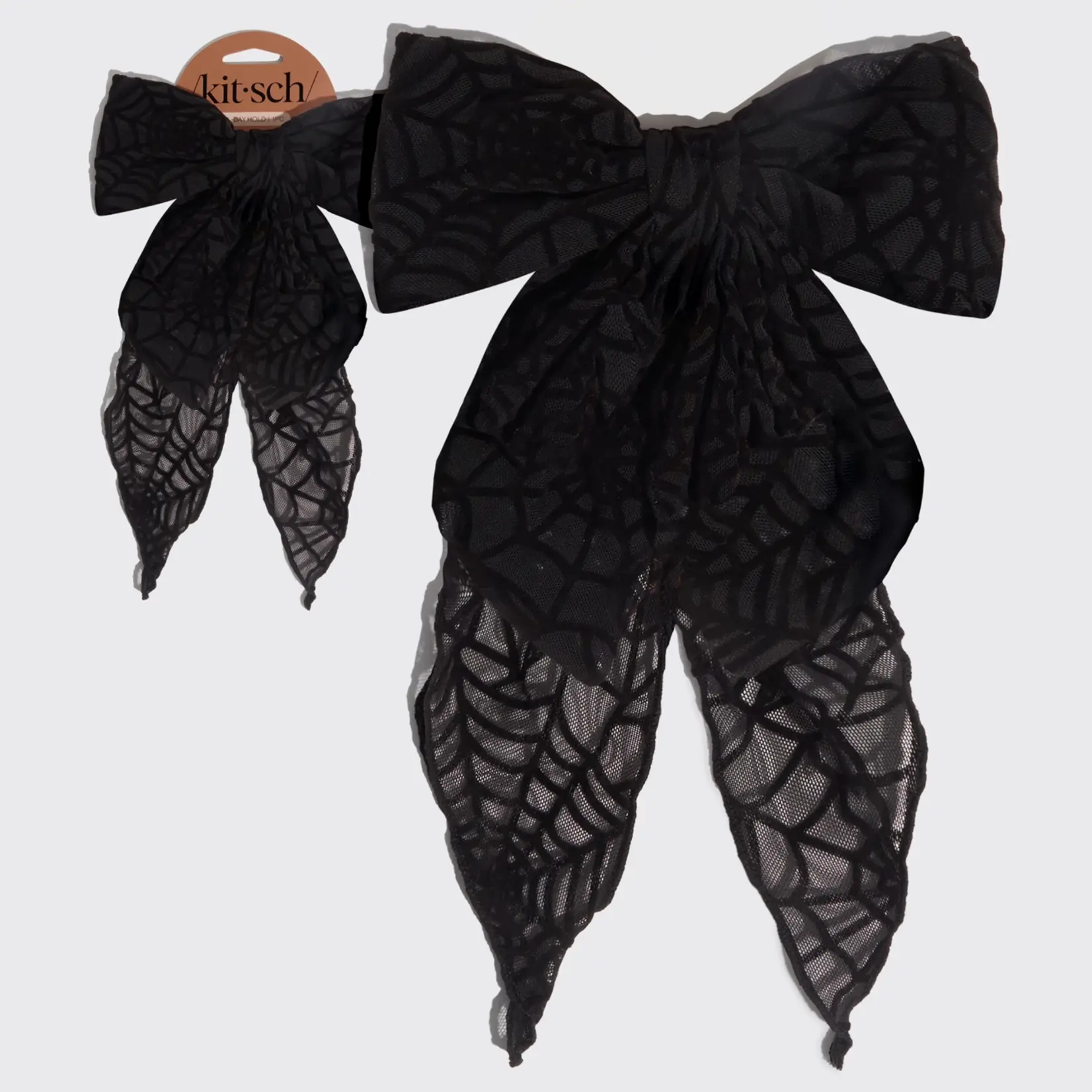 Kitsch Oversized Bow Hair Clip - Spiderweb