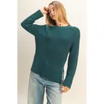HYFVE Raglan Side Slit Sweater Deep Green