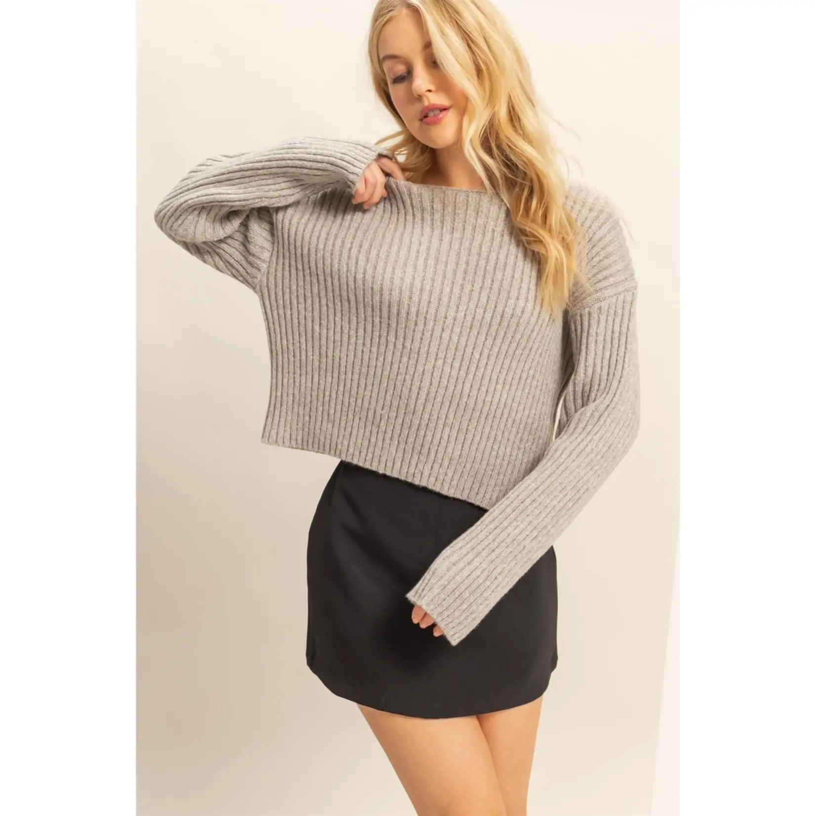 HYFVE Drop Sleeve Sweater H GREY