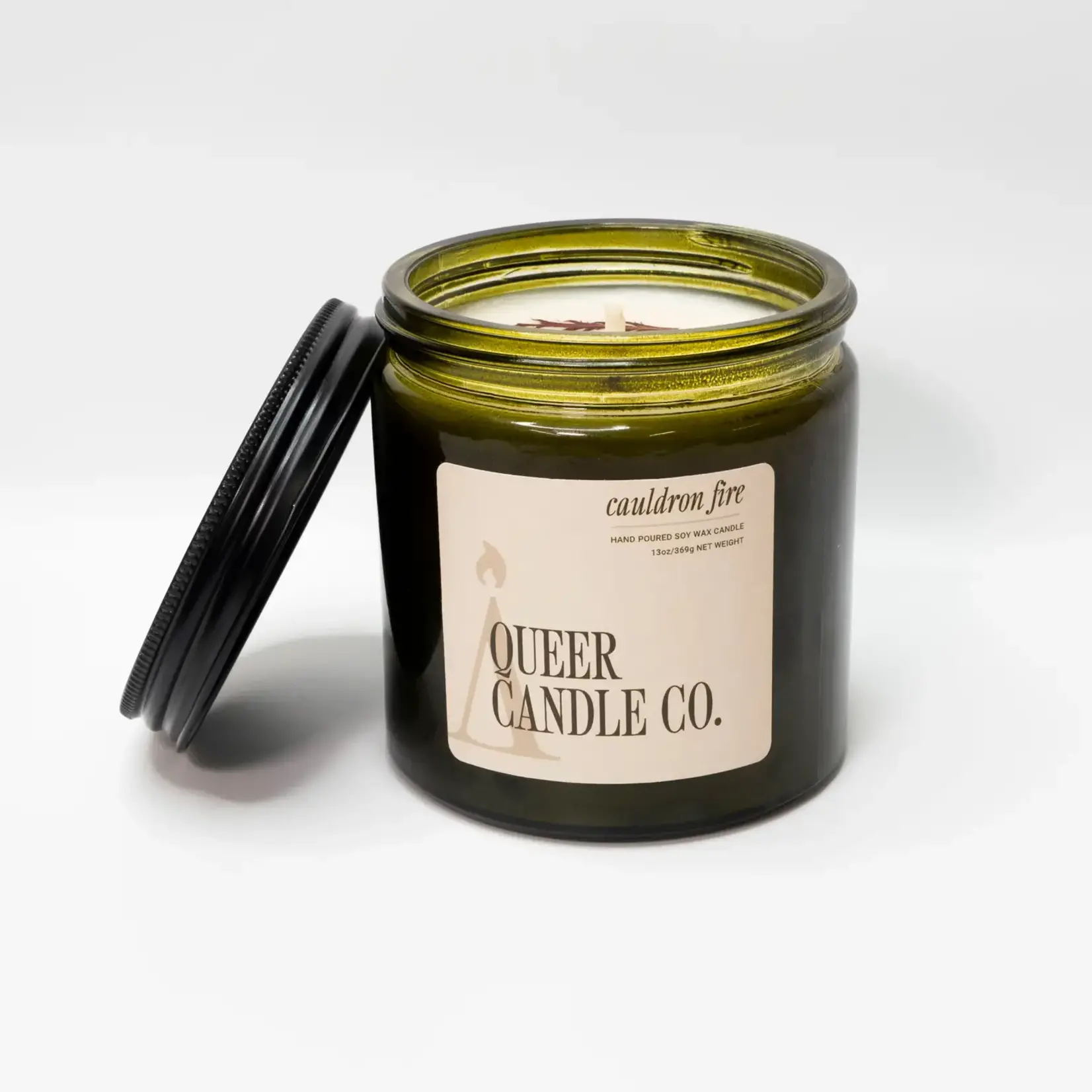 Queer Candle Co Green Jar Candle: Cauldron Fire