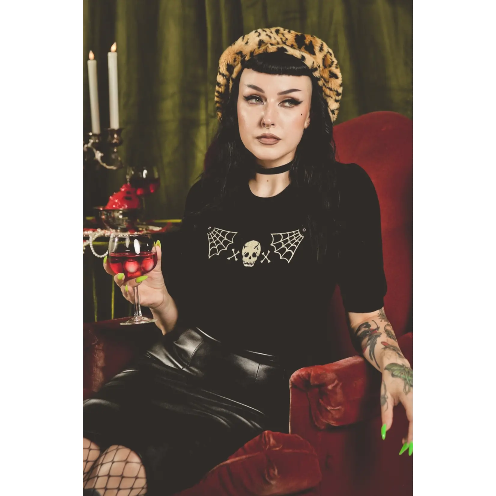 Mischief Made Skull Web Sweater-Black