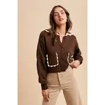 In Loom Doll Collar Cardigan CHESTNUT