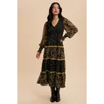 In Loom Mixed Media Floral Maxi BLACK FINAL SALE