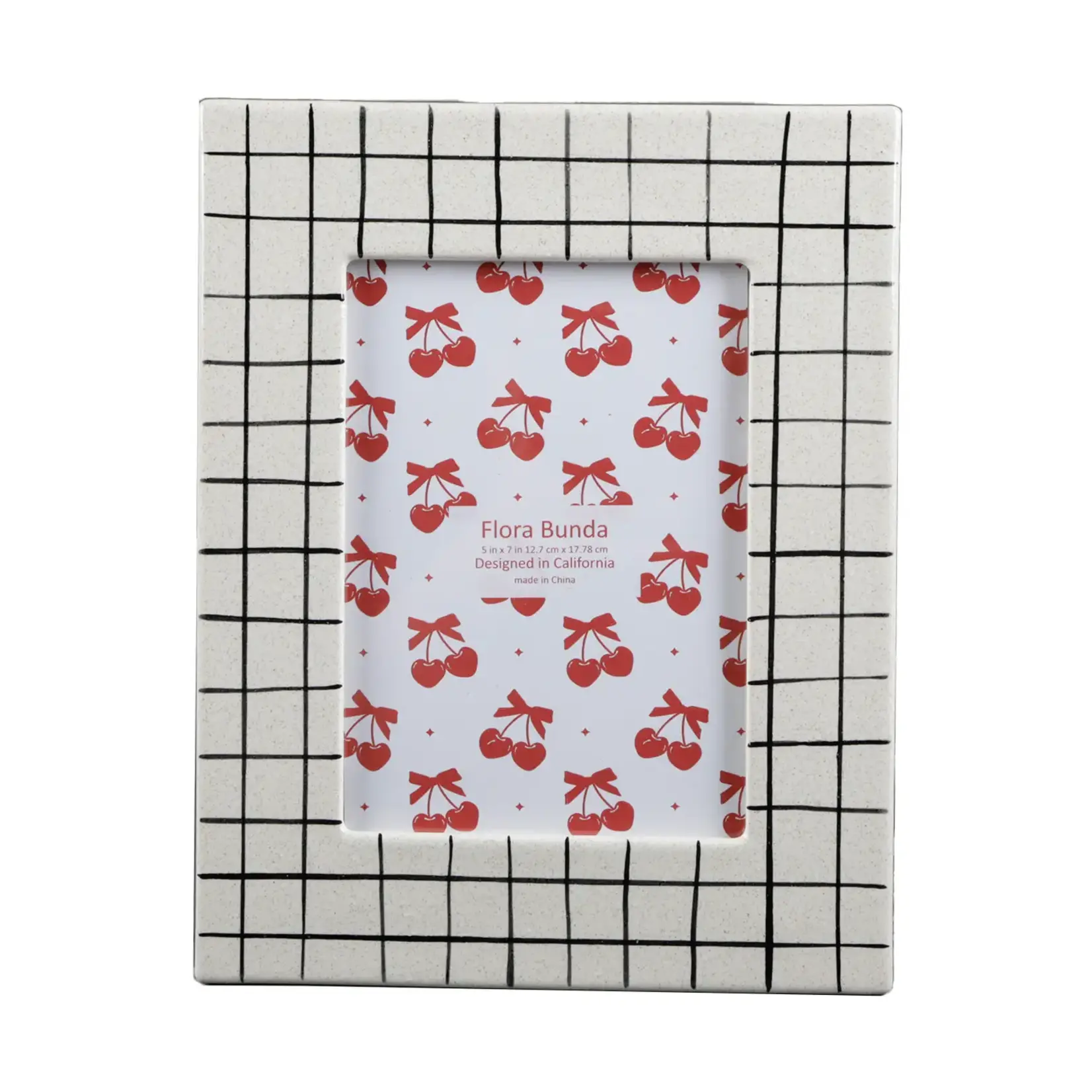 Flora Bunda Inc 5 X 7 Checker Line Ceramic Frame