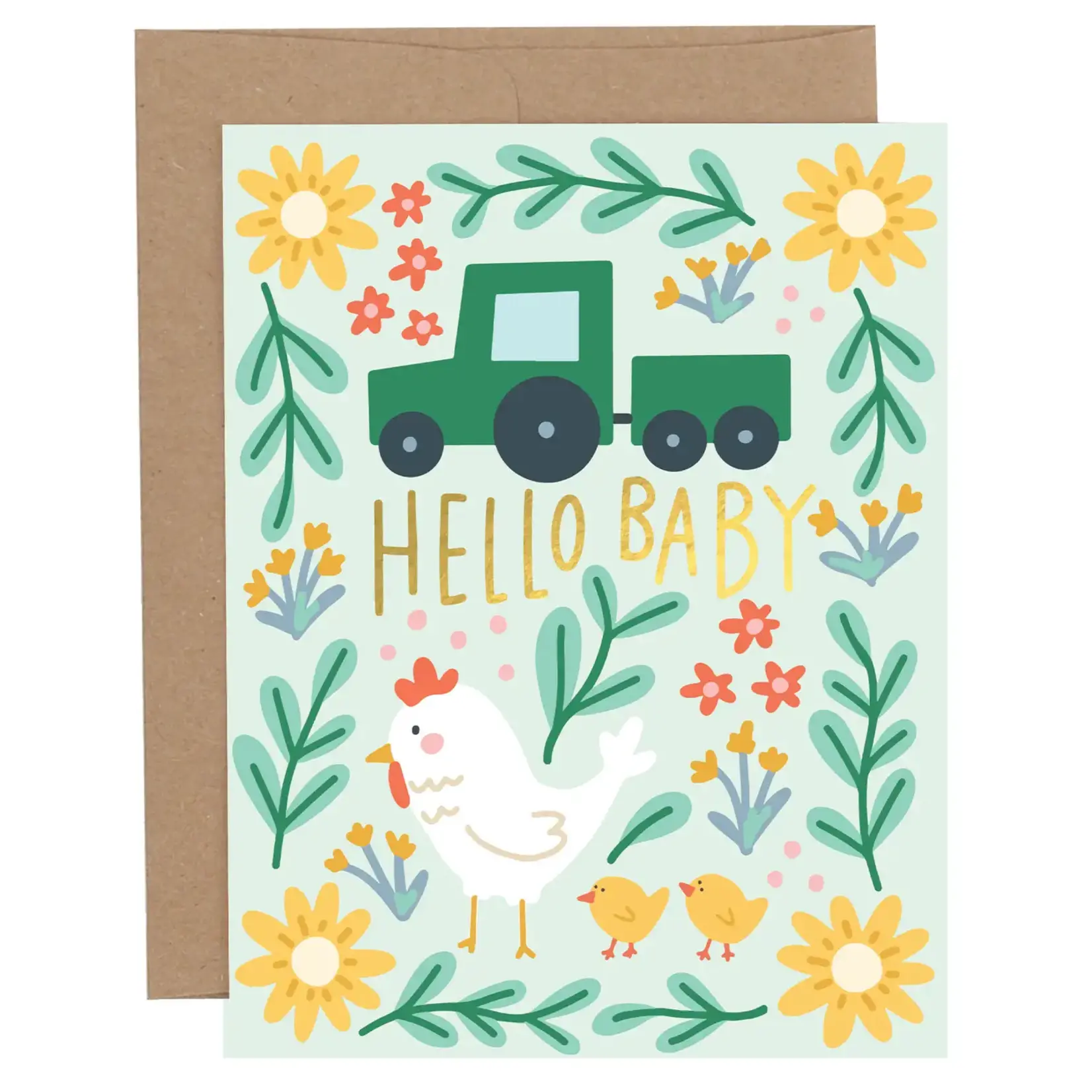 Pippi Post Hello Baby Chicken Card