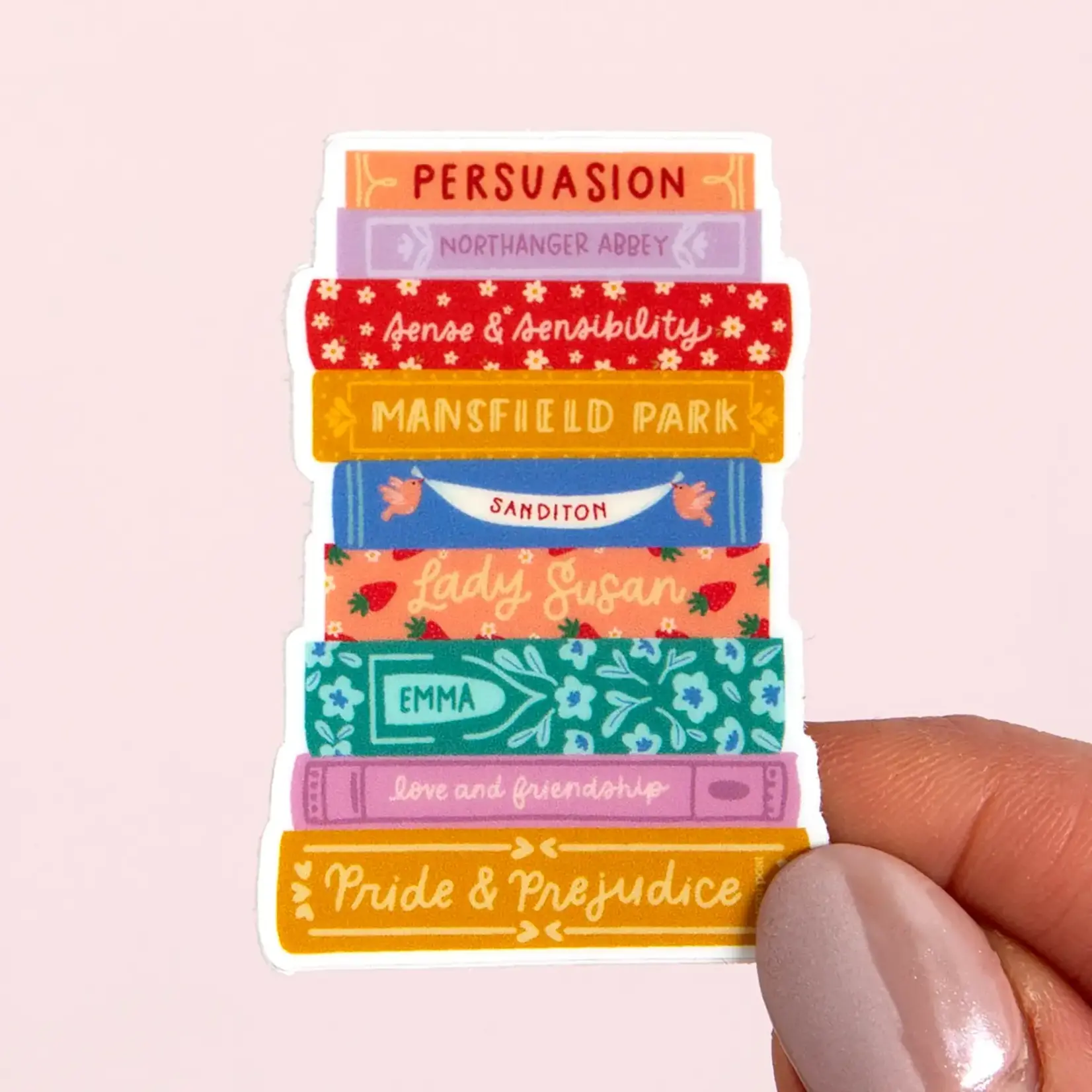 Pippi Post Jane Austen Book Stack Sticker