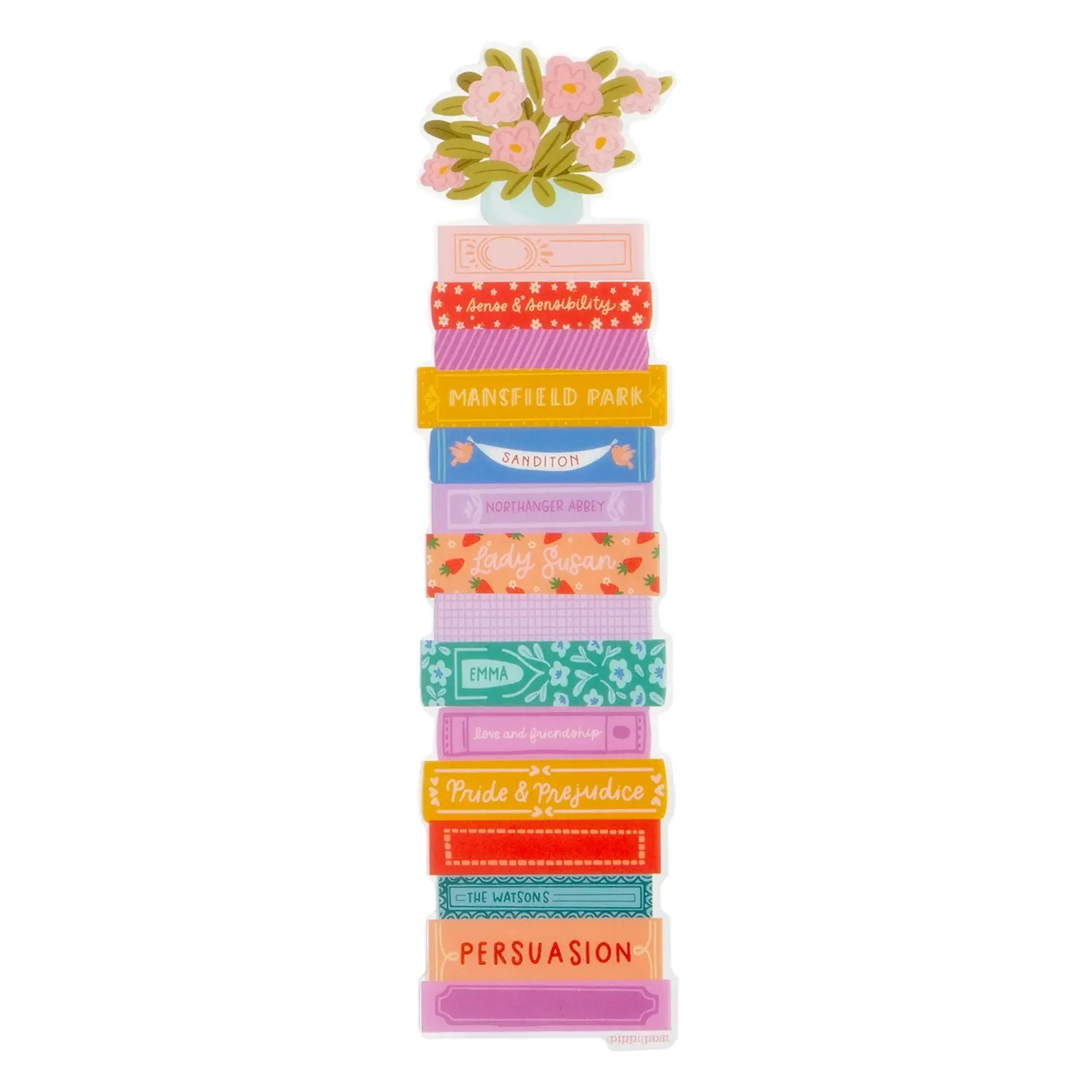 Pippi Post Jane Austen Book Stack Transparent Bookmark