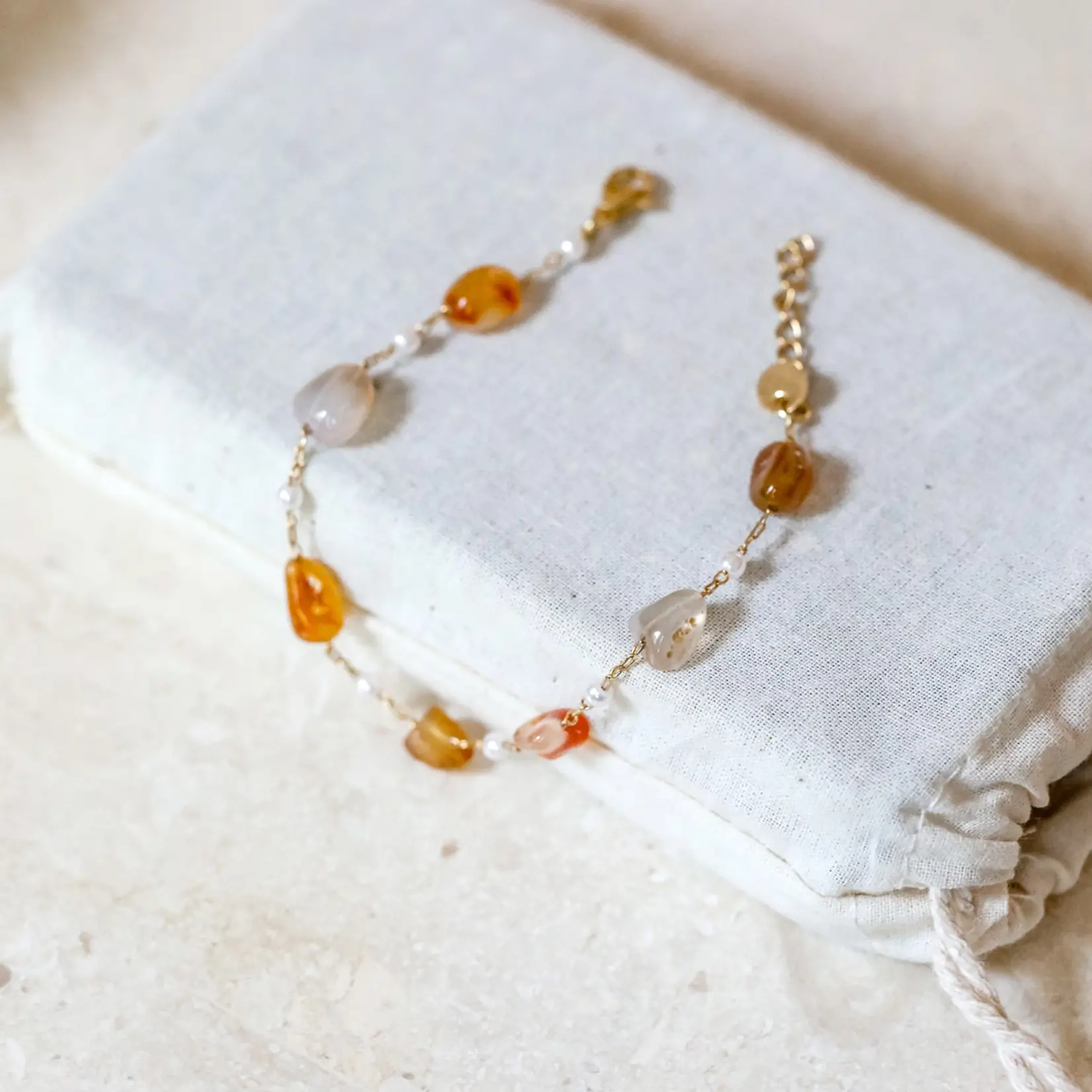 The Gilded Witch Autumn Agate Stone Bracelet
