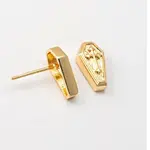 The Gilded Witch Coffin Studs-Gold