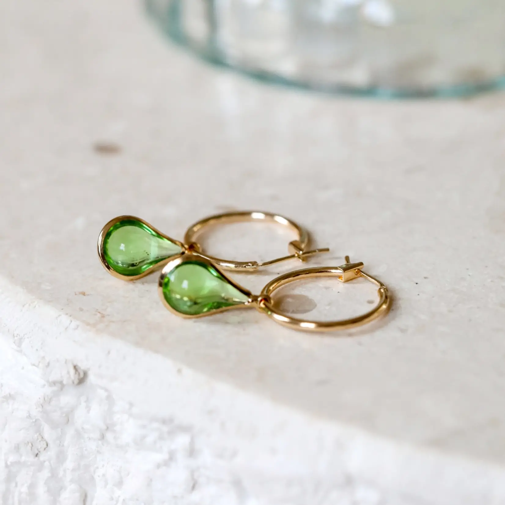 The Gilded Witch Mana Potion Hoop Earrings: Green Stamina