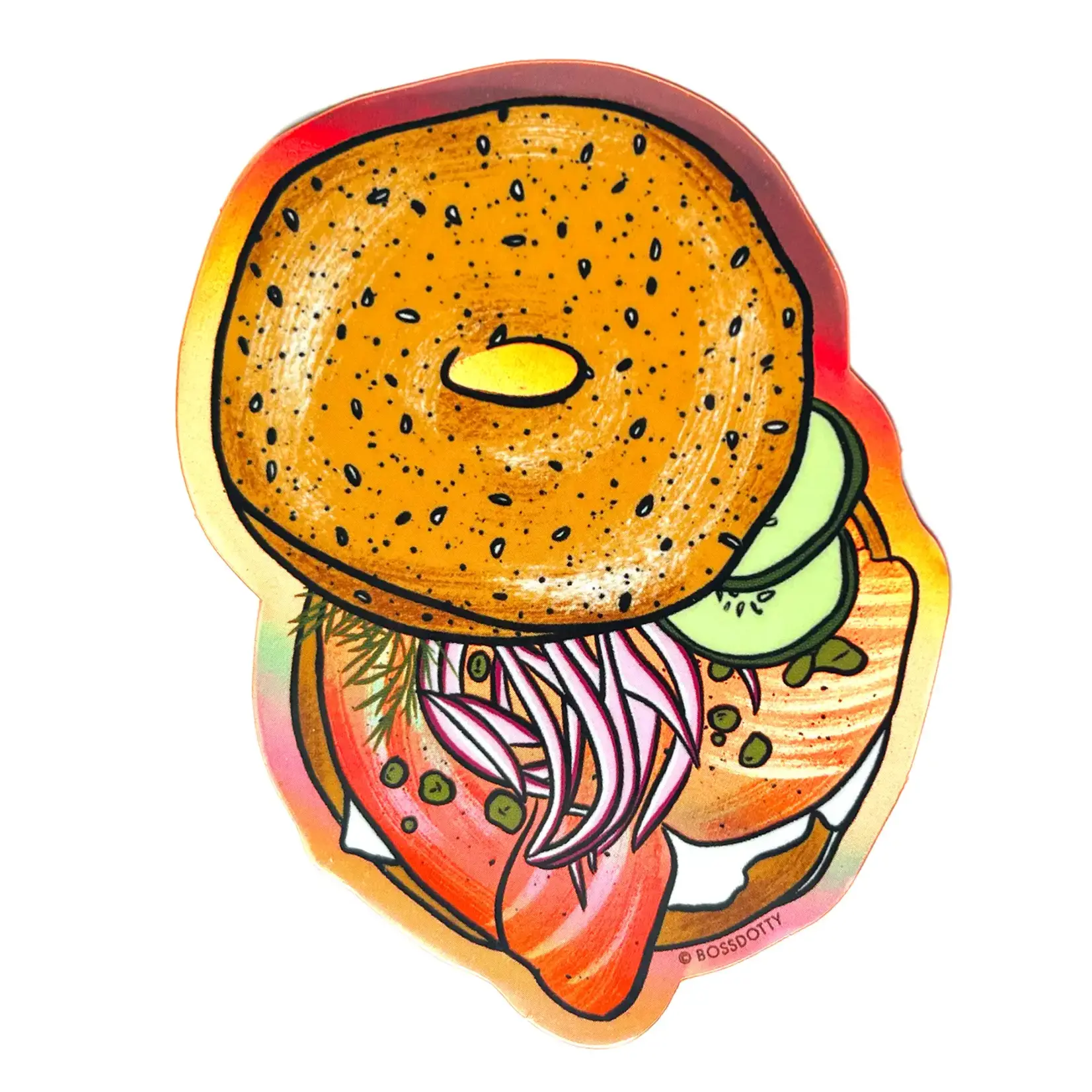 Boss Dotty Everything Bagel with Holographic Lox Sticker