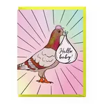 Boss Dotty Hello Baby Pigeon Card
