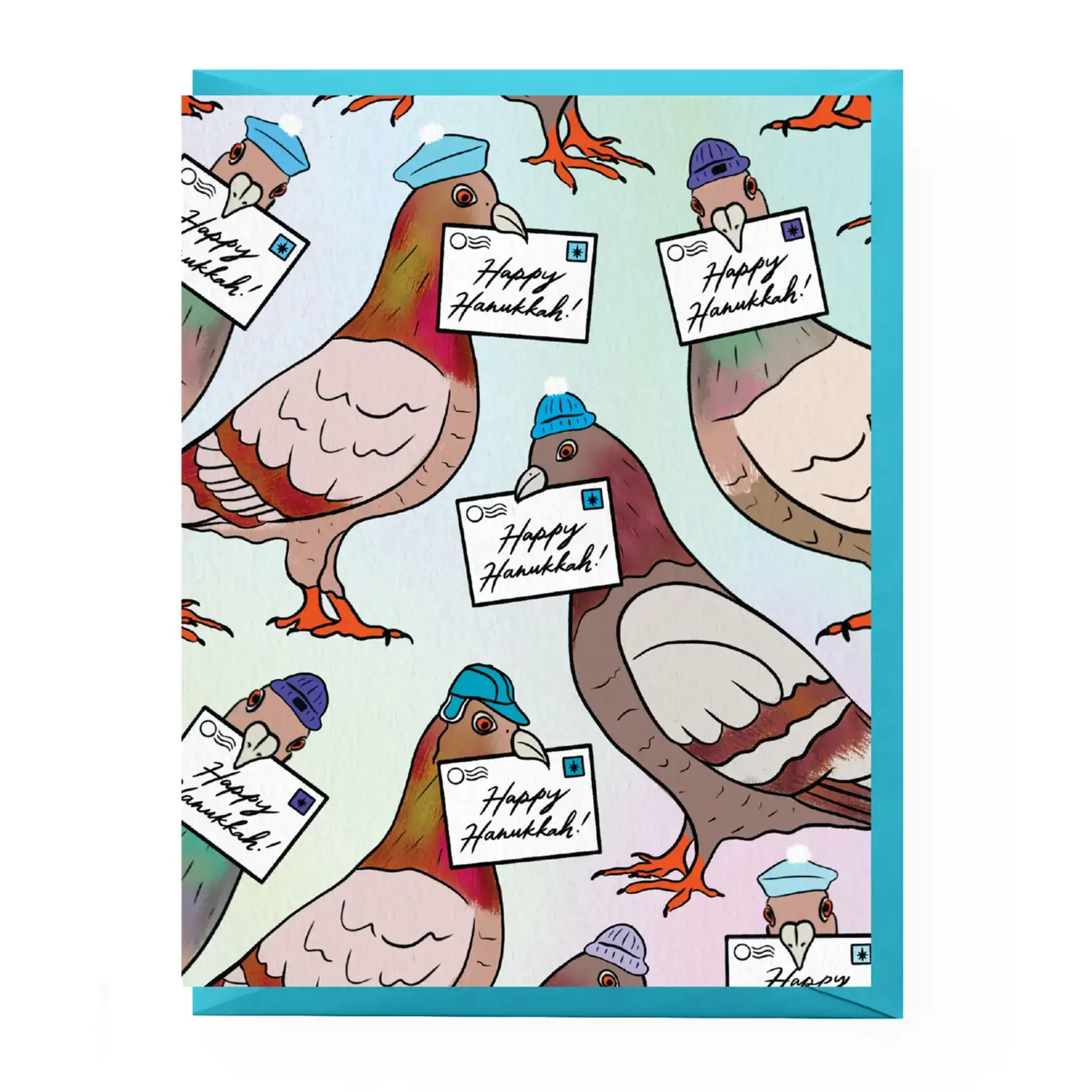 Boss Dotty Pigeon Hanukkah Letters Card