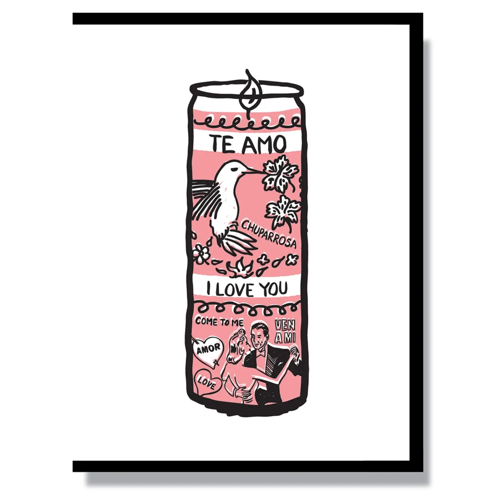 Smitten Kitten Te Amo Love Prayer Candle Card