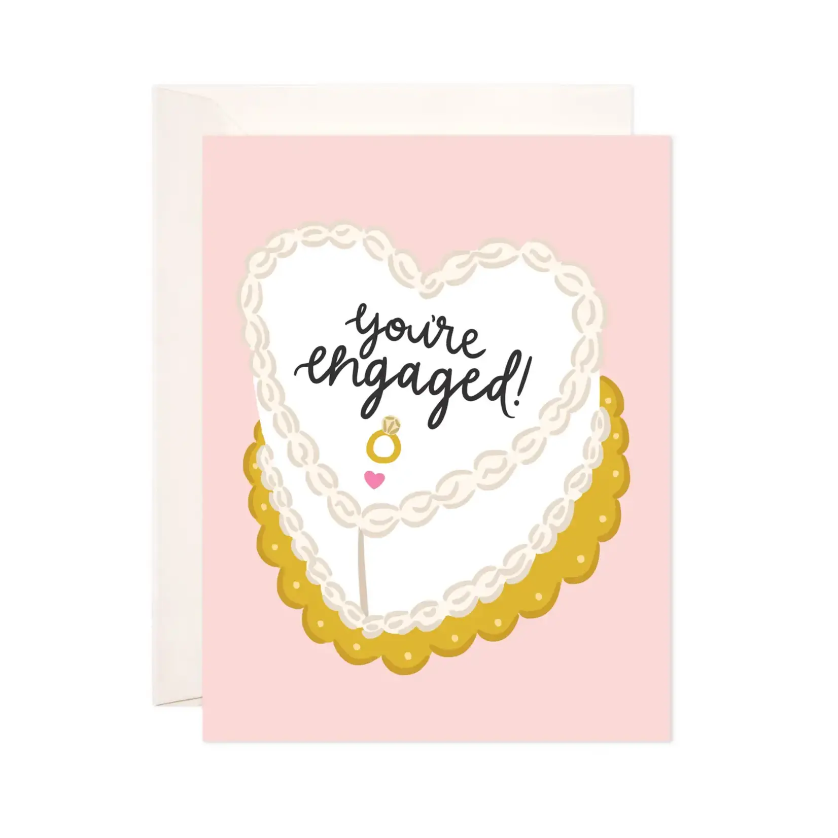 Bloomwolf Studio Engaged Cake Greeting Card