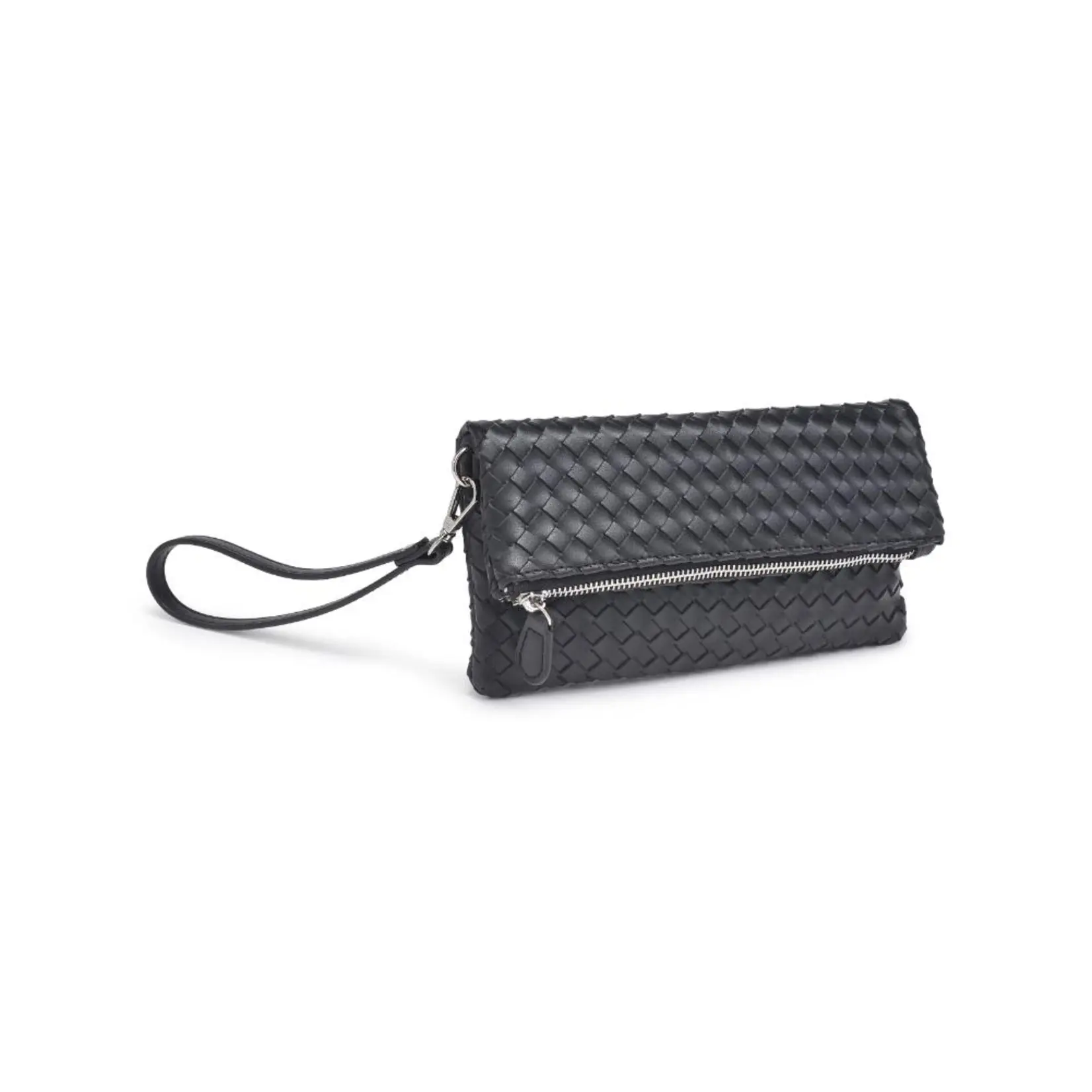 Urban Expressions Aria Woven Wristlet Clutch  Black