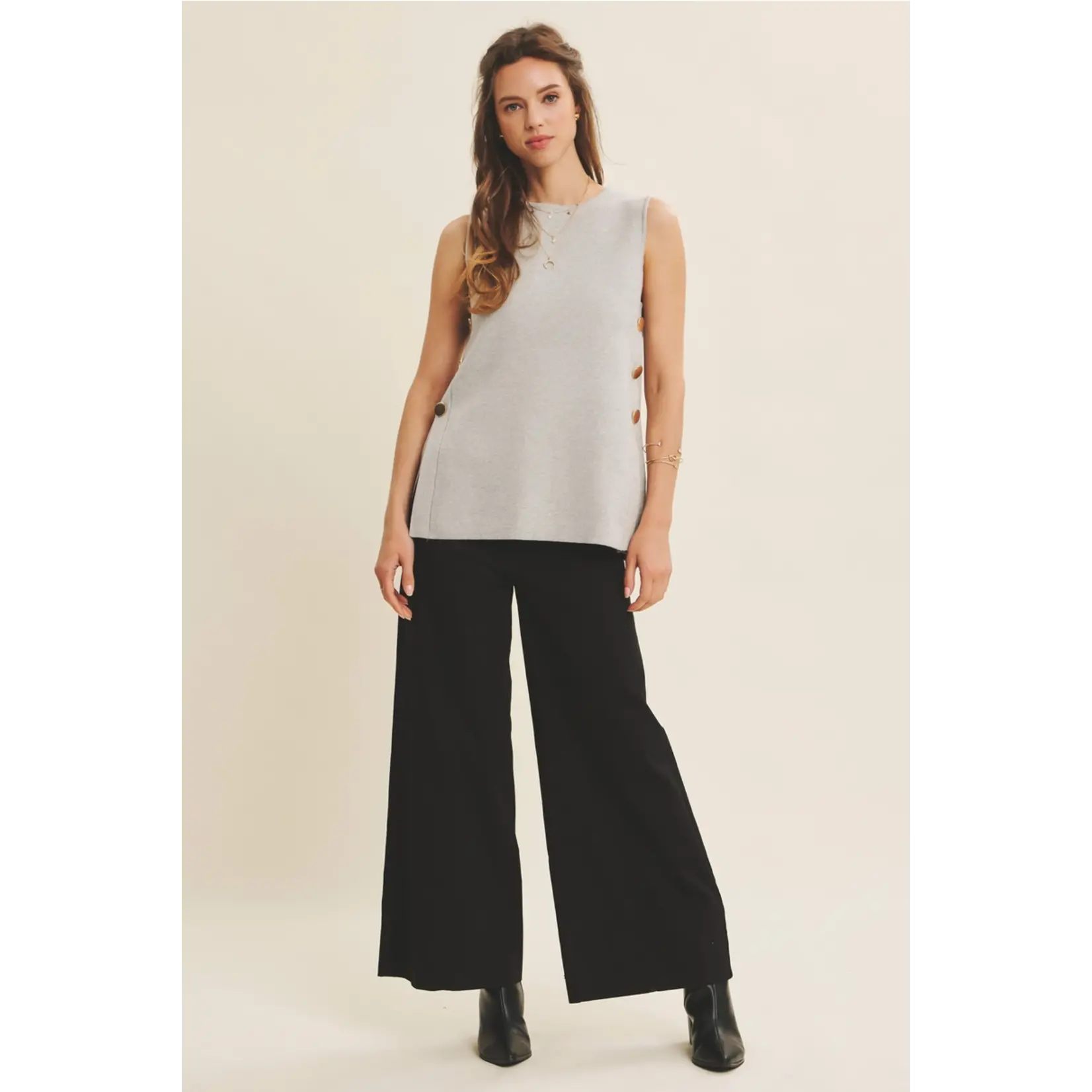 In February Essential Wide-Leg Pants-BLACK
